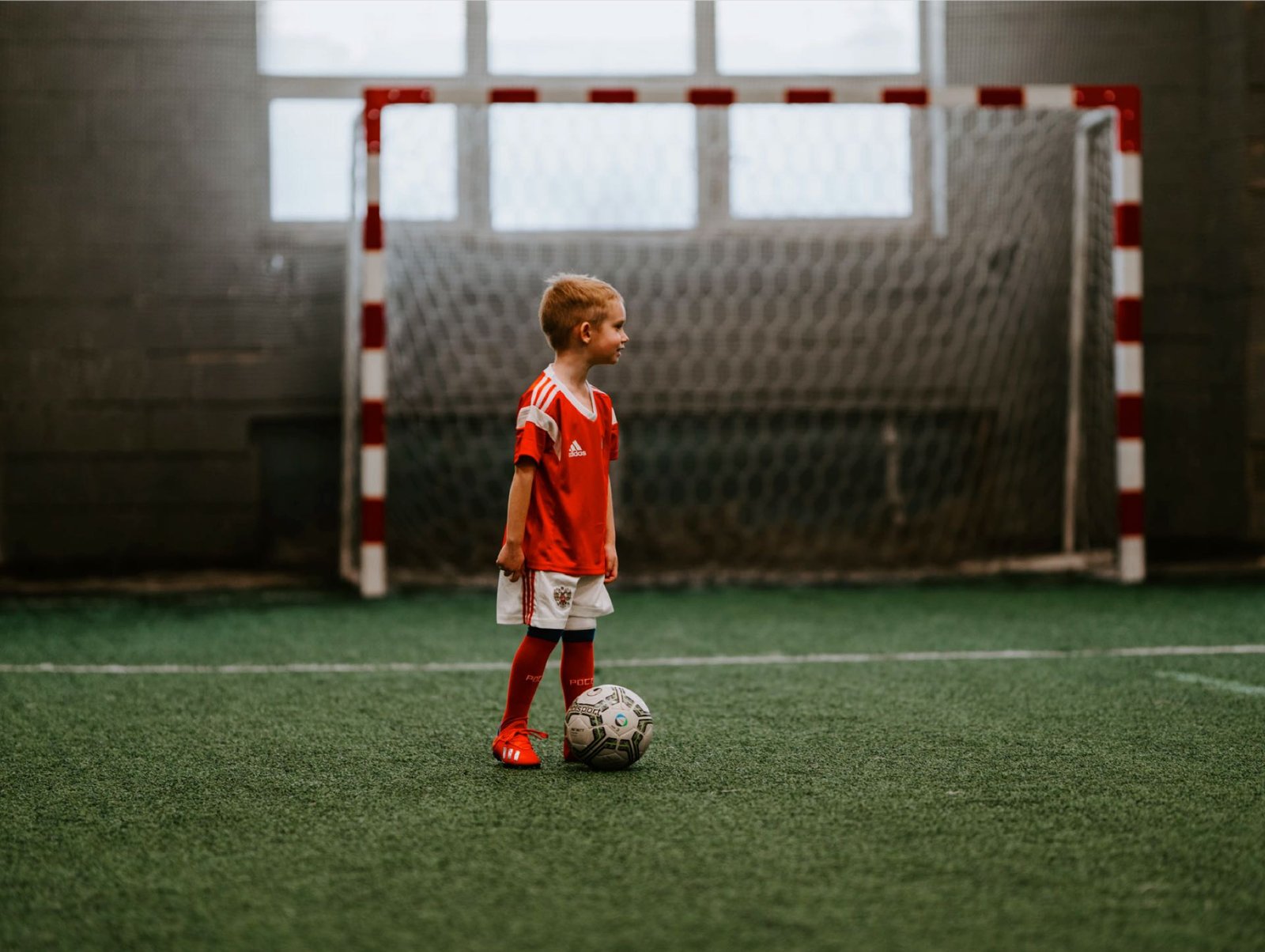 a boy playing football